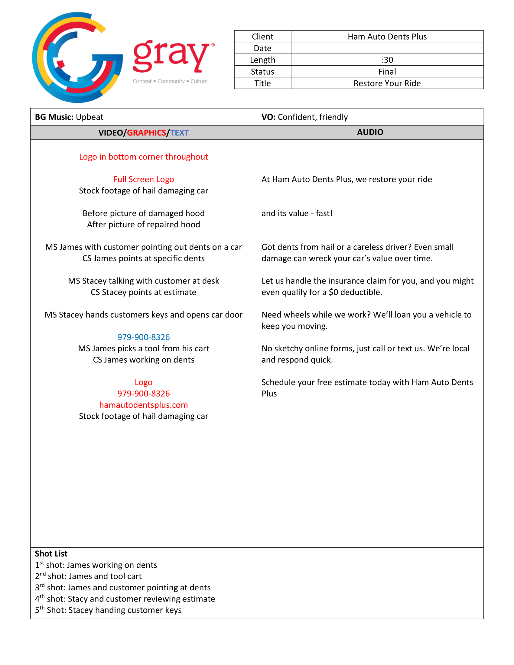 Ham Auto Dents Script